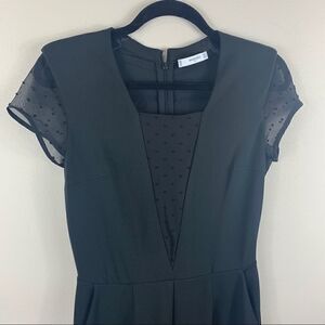 Mango black full pant jumpsuit SO CUTE! pockets XS (E1)